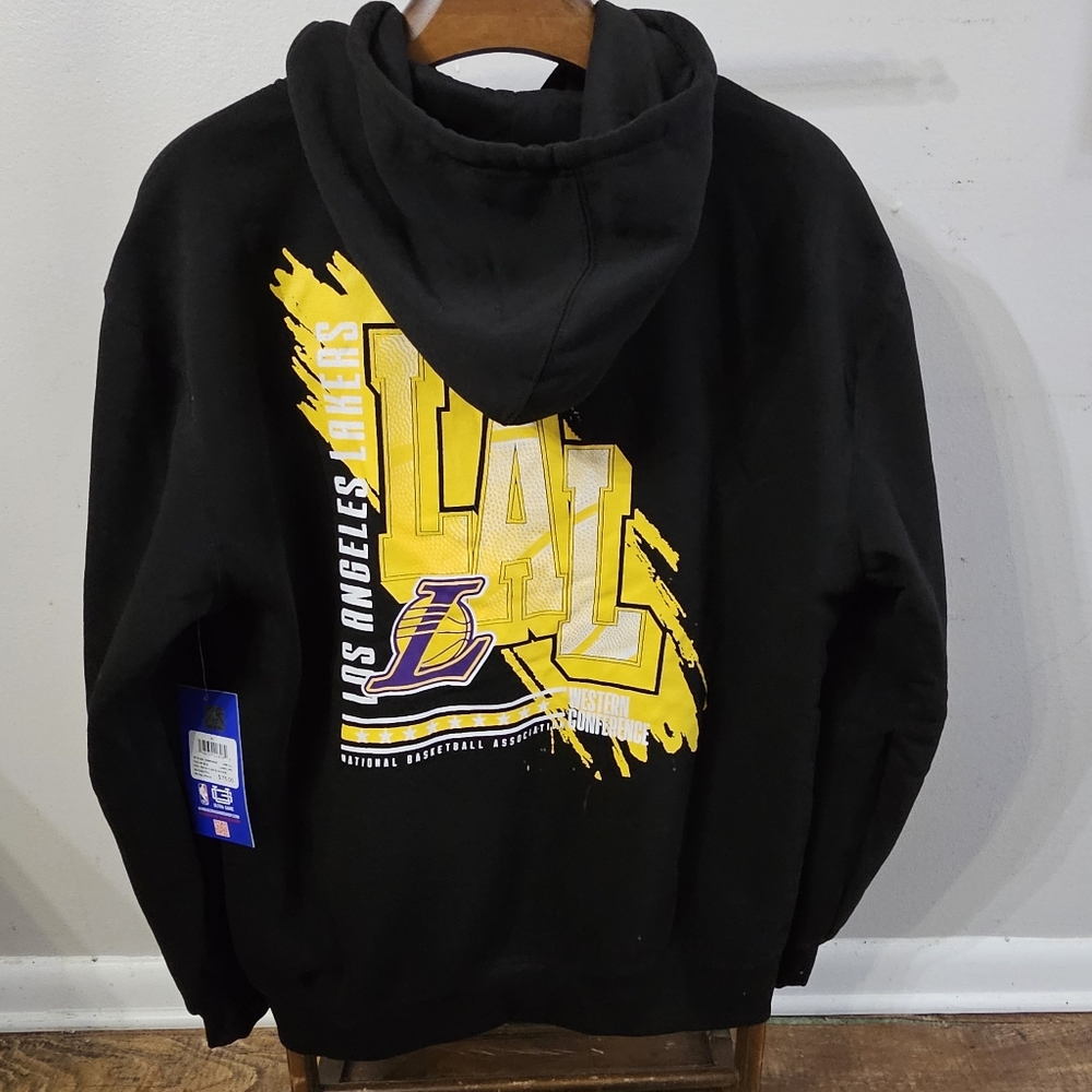 Ultra Game NBA Los Angeles Lakers Black Pullover Hoodie Sweatshirt Mens Size XL